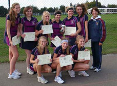 1st netball girls win county title