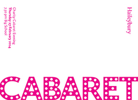 Come to the Cabaret! Thursday 27 February, 7.30 pm