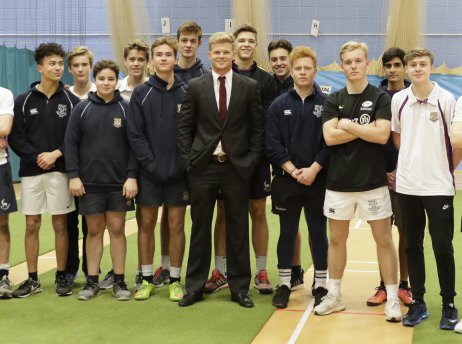 Pupils bowled over as England cricket star Sam Billings returns to Haileybury